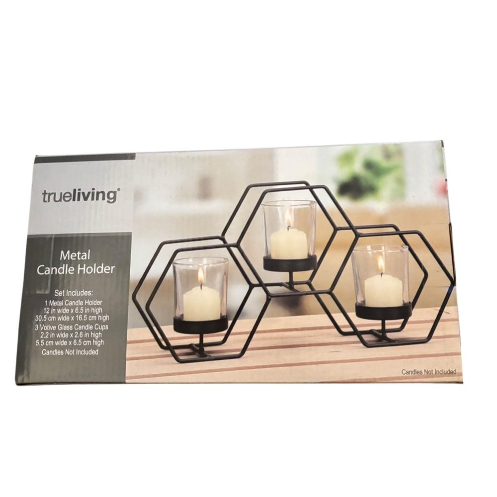 Brand new in Box True Living‎ Brand Metal Candle Holder